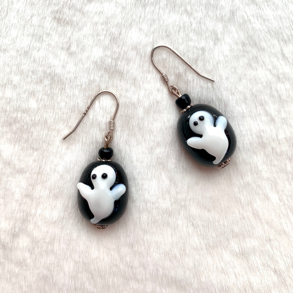 NEW Handmade Halloween Ghost Earrings